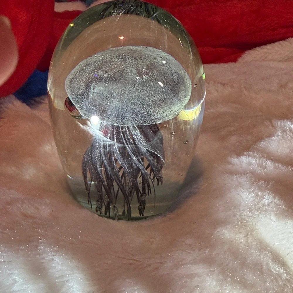 Glass Jellyfish Aquarium Decor